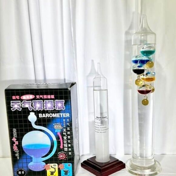 Vintage Galileo Glass Thermometer and Vintage Admiral Fitzroy Storm Glass - Picture 1 of 5